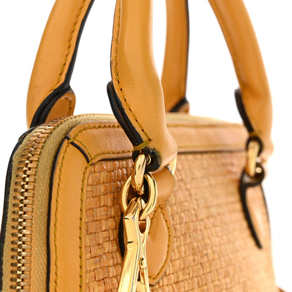 Gucci Straw Azalea Calfskin Woven Mini Horsebit 1955 Top Handle Bag Crop Black 19 of 24