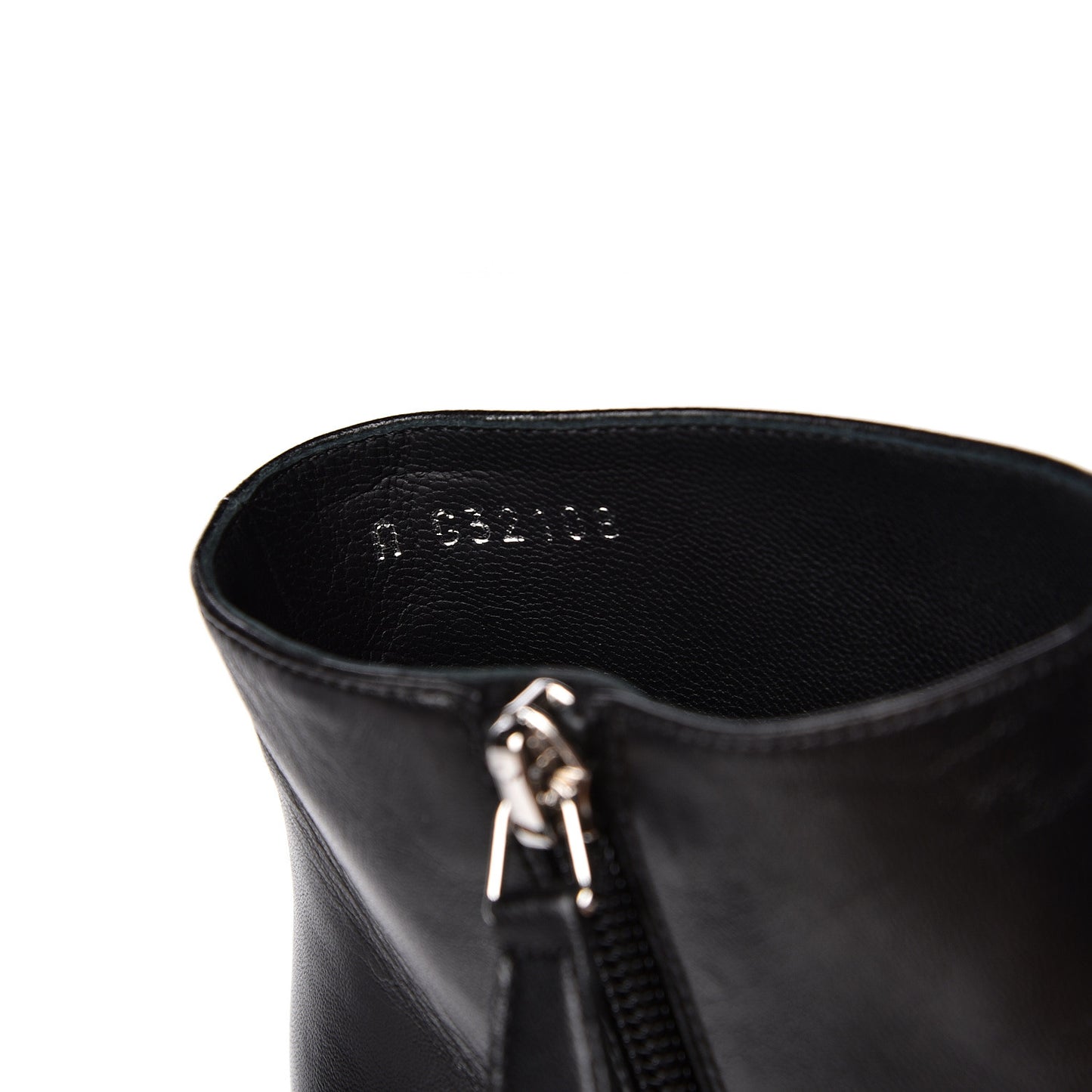 Lambskin Satin Cap Toe Ankle Boots 37 Black