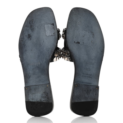 Hermes Box Clou De Selle Oran Sandals 36.5 Black 7 of 10