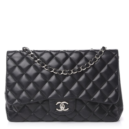Chanel Lambskin Quilted Jumbo Single Flap Black 1 of 14