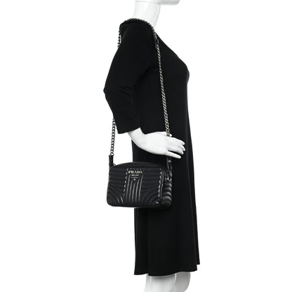 Prada Soft Calfskin Diagramme Camera Bag Black 2 of 10