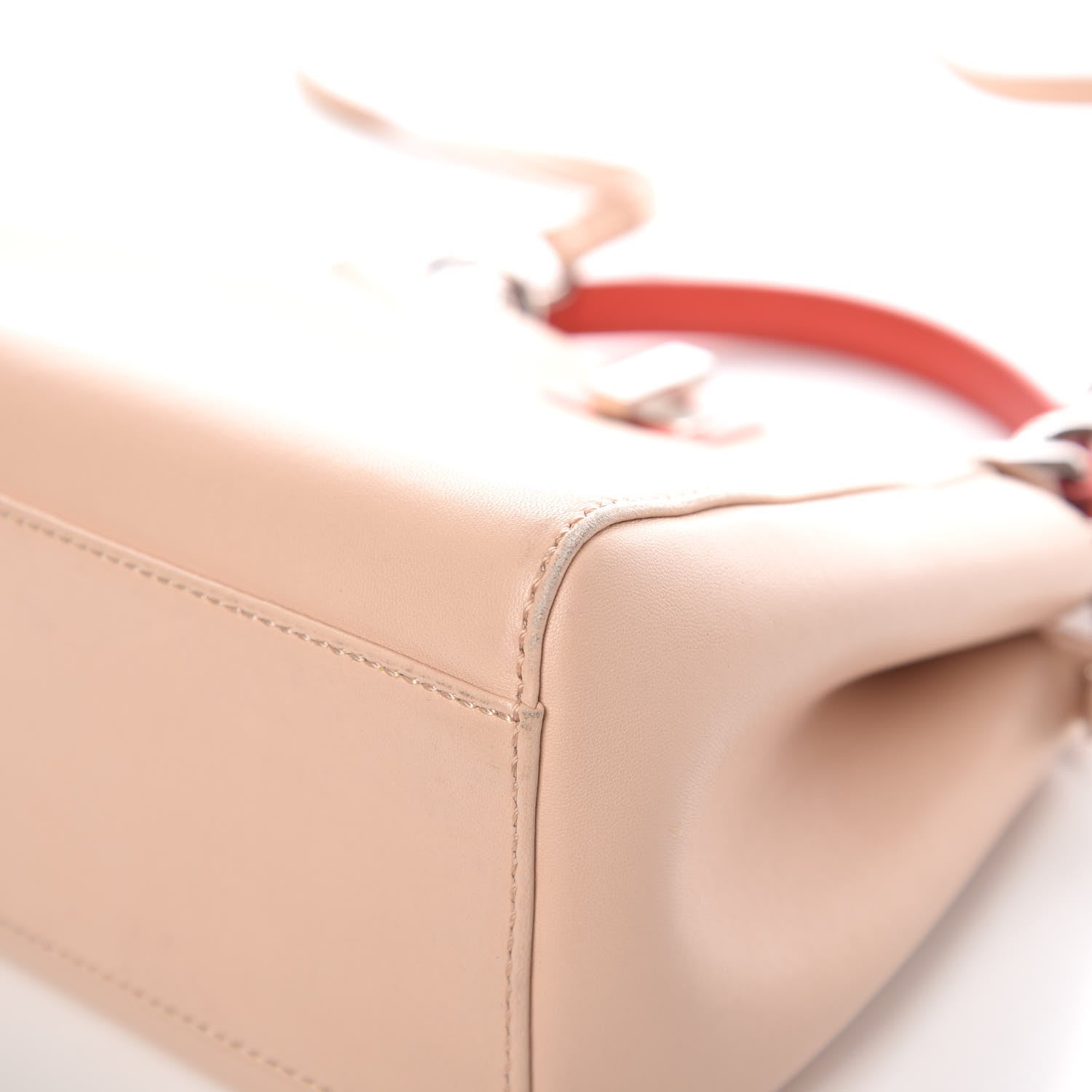 Fendi Nappa Colorblock Mini Peekaboo Iconic Satchel Plaster Sunflower Papavero 14 of 15