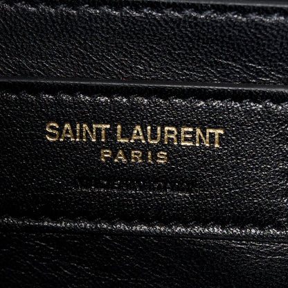 Saint Laurent Grain De Poudre Matelasse Chevron Medium Monogram Satchel Black 7 of 11