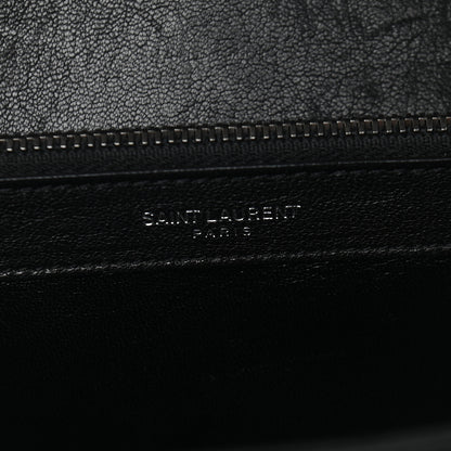 Saint Laurent Sheepskin Matelasse Chevron Monogram Large College Satchel Black 5 of 8