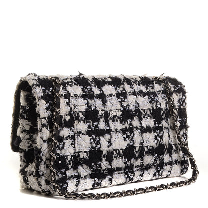 Chanel Tweed Medium Double Flap Black White 4 of 10
