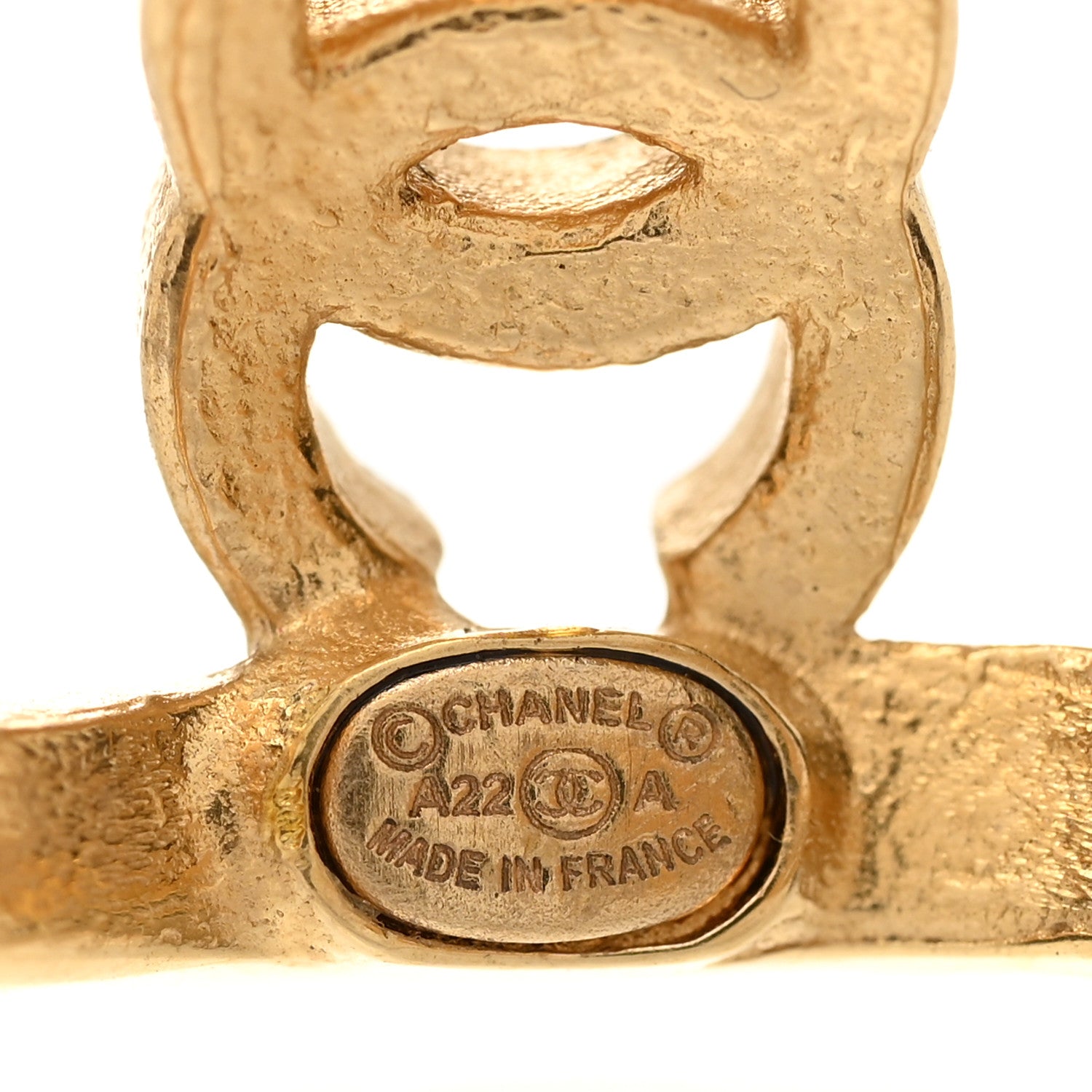 Chanel Crystal Strass CC Double Hoop Earrings Gold 4 of 5
