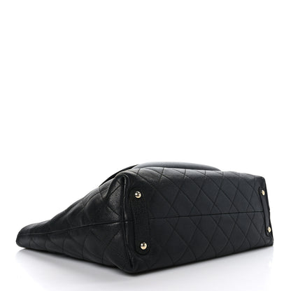 Chanel Sheepskin Caviar Quilted Large Shopping Tote Black 4 of 9