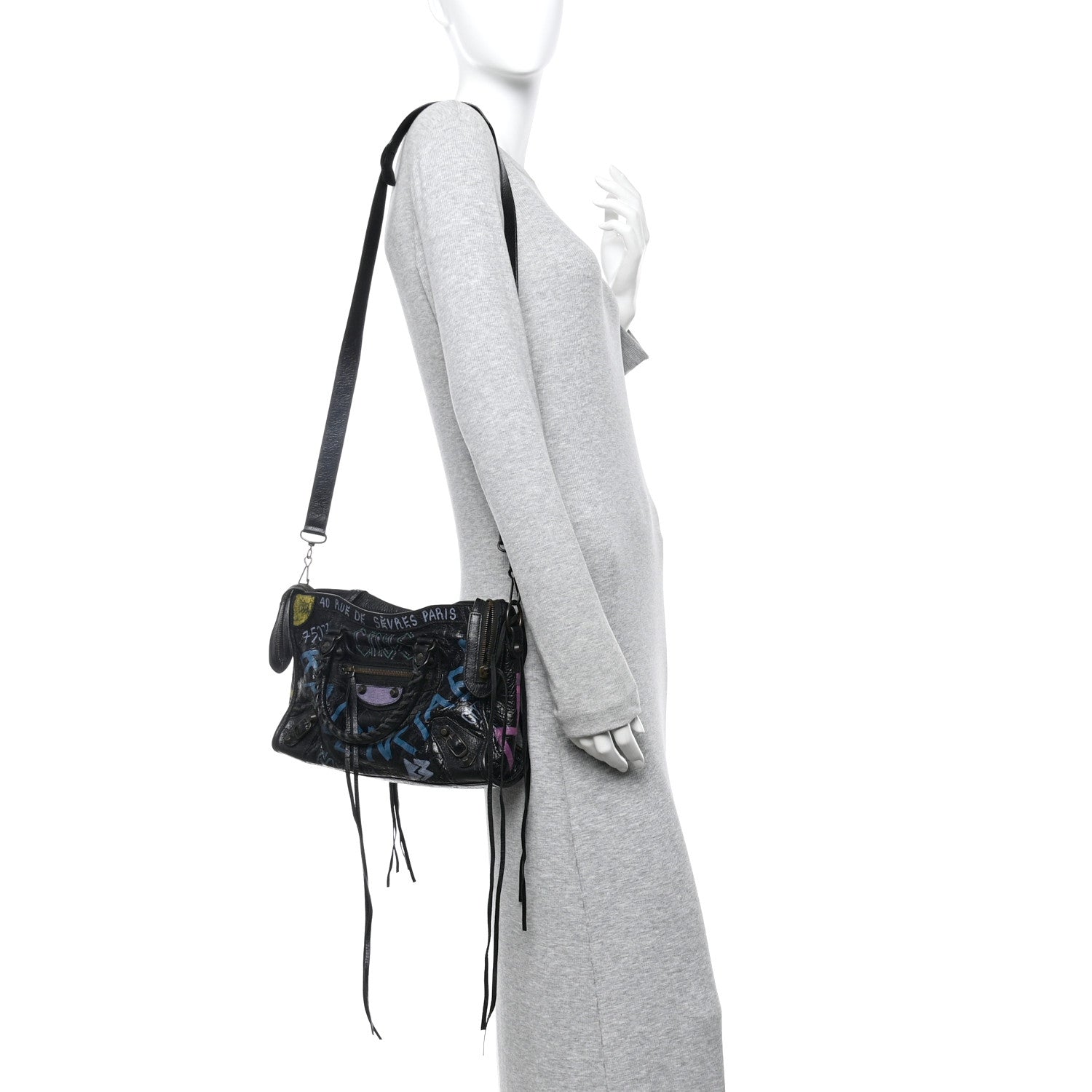 Balenciaga Agneau Graffiti All Over Classic Hardware S City Black Multicolor 2 of 13