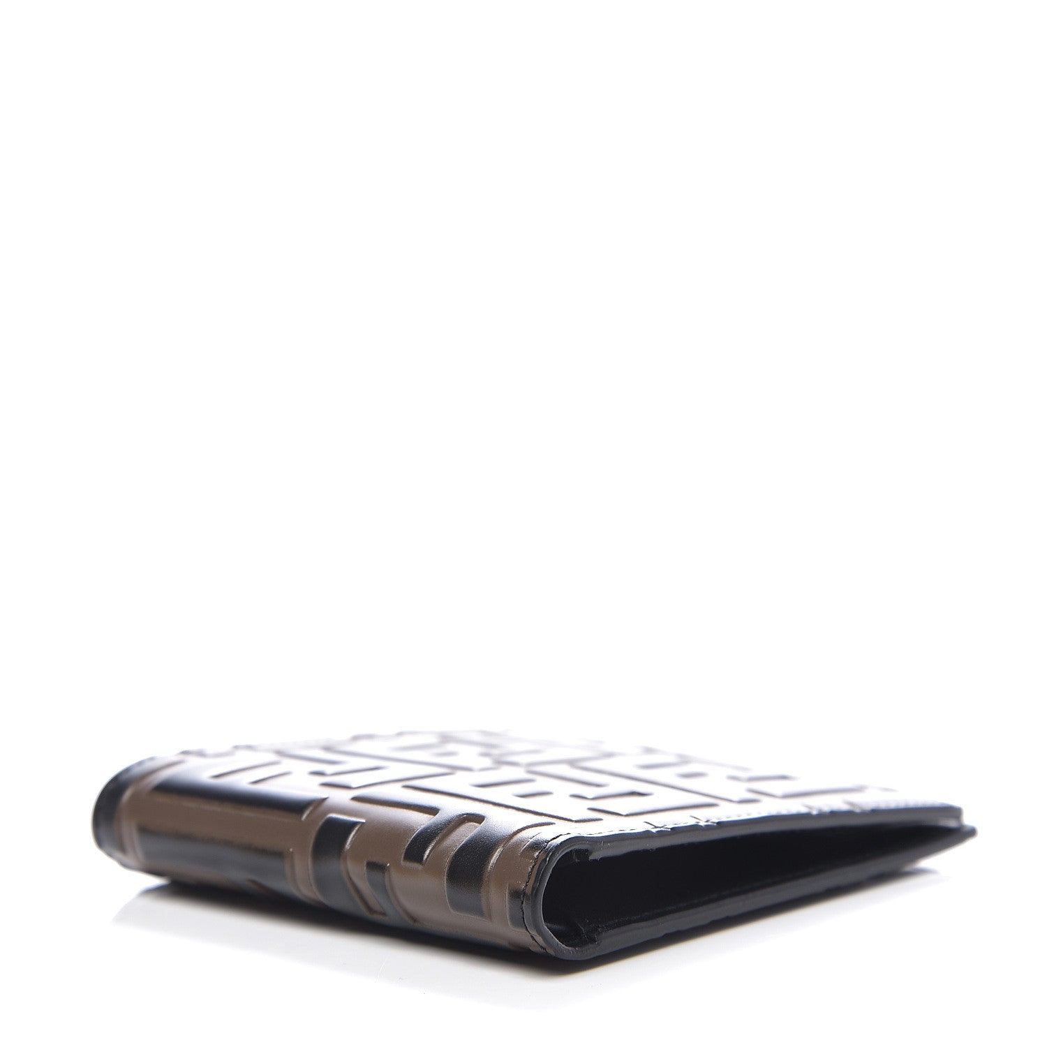Fendi Vitello FF 1974 Embossed Bi-Fold Wallet Maya Black 3 of 7