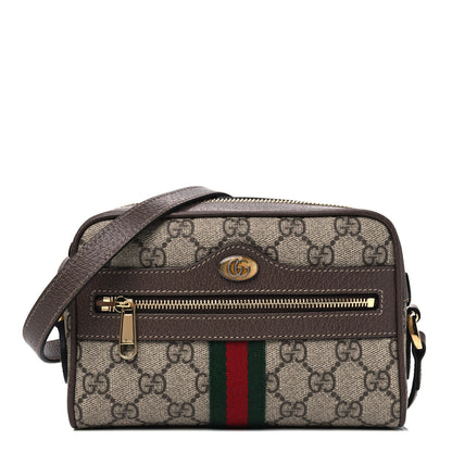 Gucci GG Supreme Monogram Web Mini Ophidia Shoulder Bag Brown 1 of 4