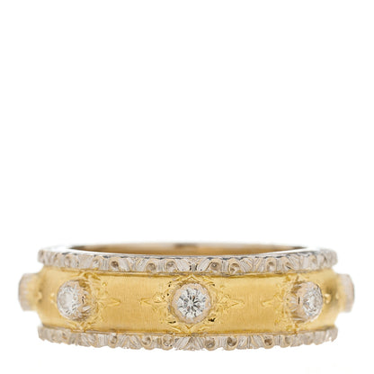 Buccellati 18K Yellow White Gold Diamond Macri Capri Eternelle Ring 49 5 1 of 6
