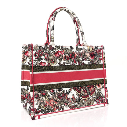 Christian Dior Canvas Embroidered Medium Butterfly Print Book Tote Multicolor 3 of 9