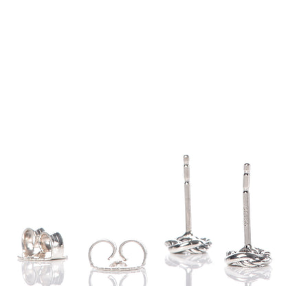 David Yurman Sterling Silver Diamond 7mm Infinity Stud Earrings 3 of 5