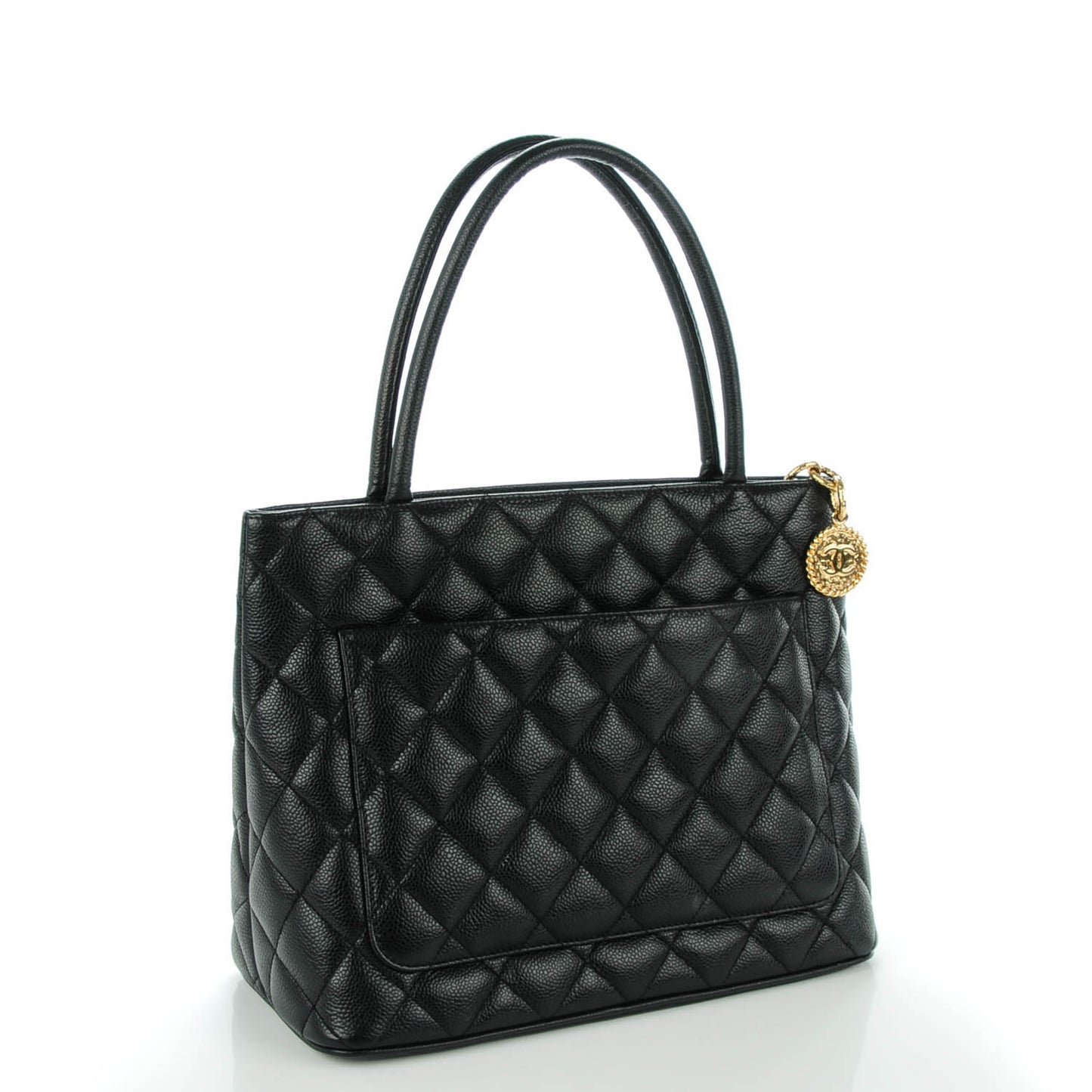 Caviar Quilted Medallion Tote Black