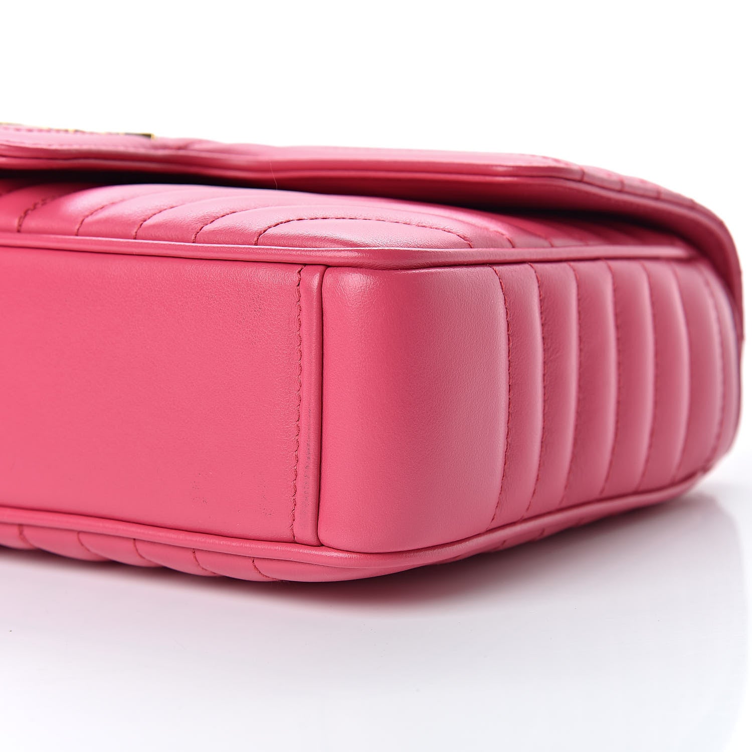 Prada Soft Calfskin Impunture Diagramme Medium Chain Flap Shoulder Bag Magenta 9 of 9