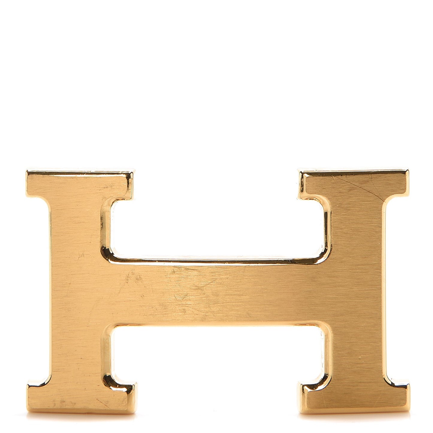 Brushed 32mm H Belt Buckle Gold