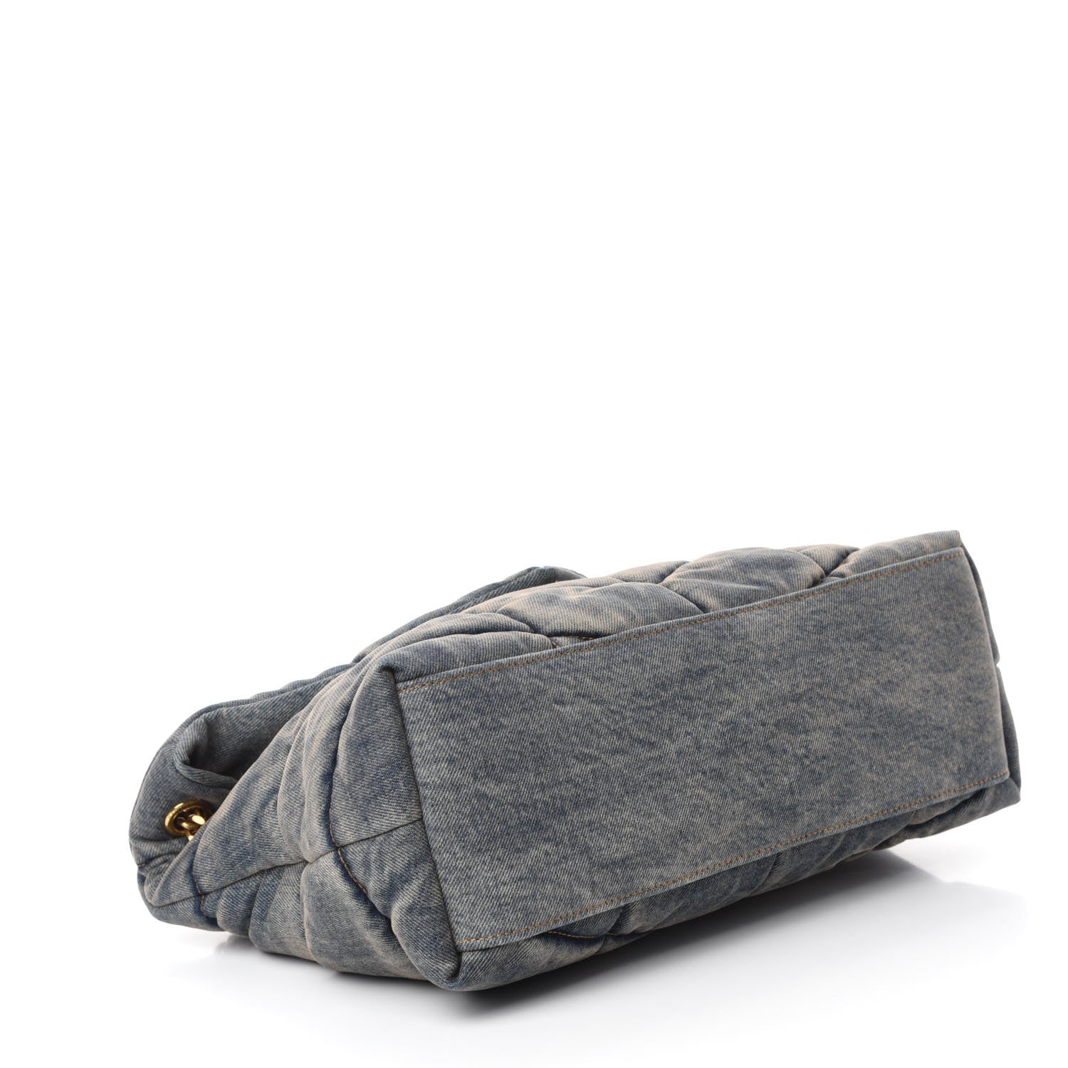 Saint Laurent Denim Quilted Medium Loulou Puffer Monogram Chain Satchel Blue Cinnamon 4 of 10