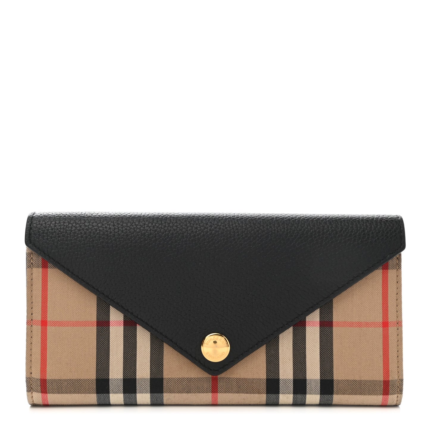 Vintage Check Grain Calfskin Halton Wallet Black