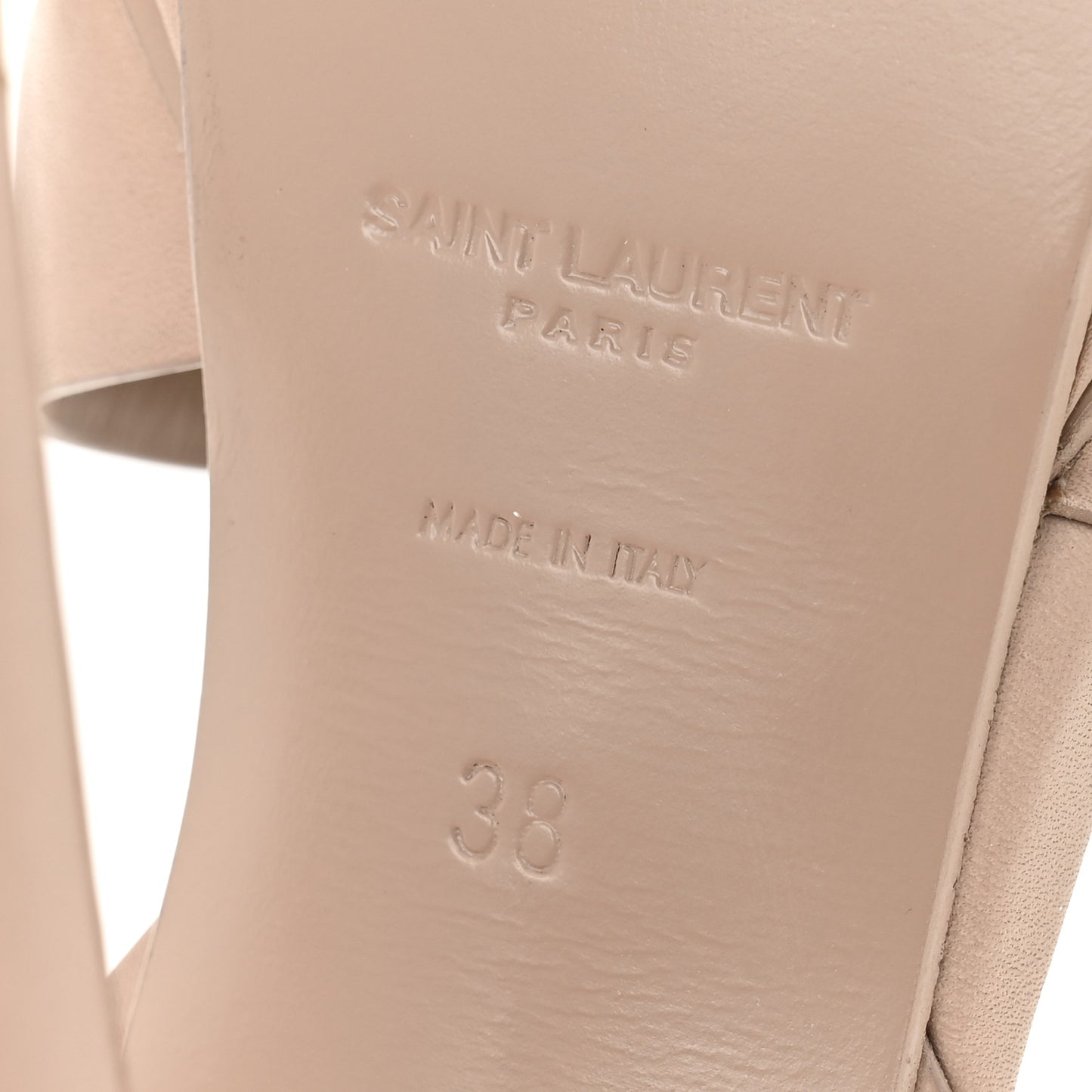 Calfskin Tribute 105 Platform Sandals 38 Nude