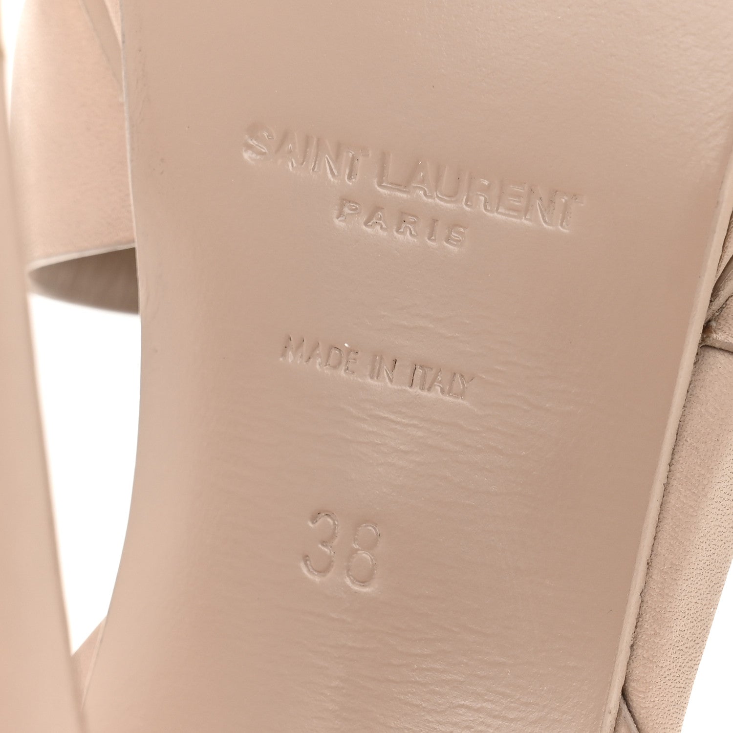 Saint Laurent Calfskin Tribute 105 Platform Sandals 38 Nude 7 of 11