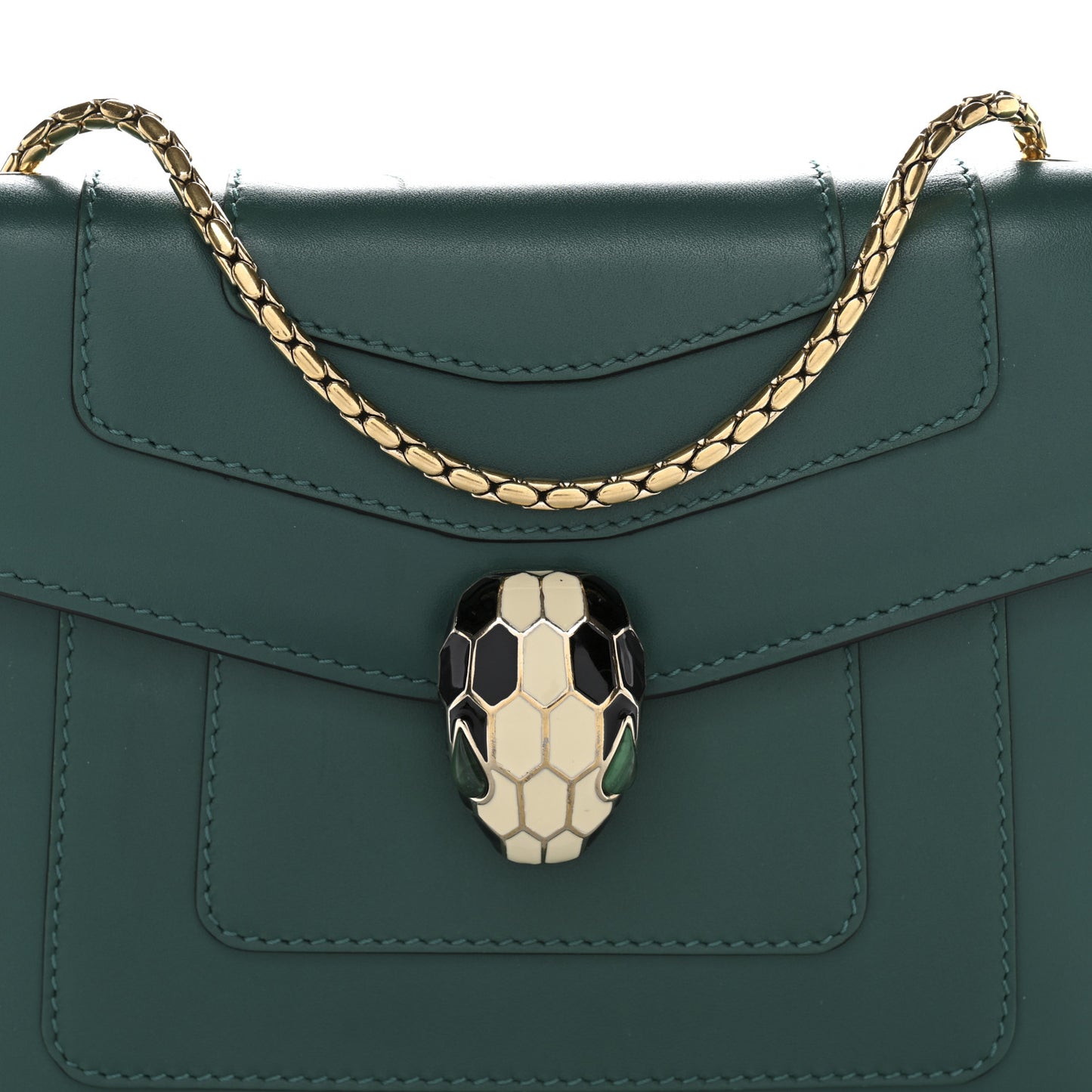 Calfskin Small Serpenti Forever Snake Strap Crossbody Bag Emerald Green