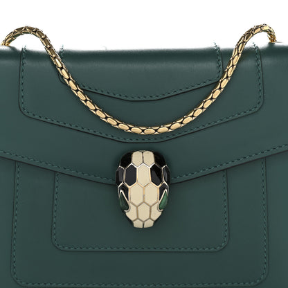 Bulgari Calfskin Small Serpenti Forever Snake Strap Crossbody Bag Emerald Green 7 of 11