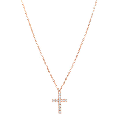 Cartier 18K Pink Gold Diamond Symbols Cross Pendant Necklace 1 of 7