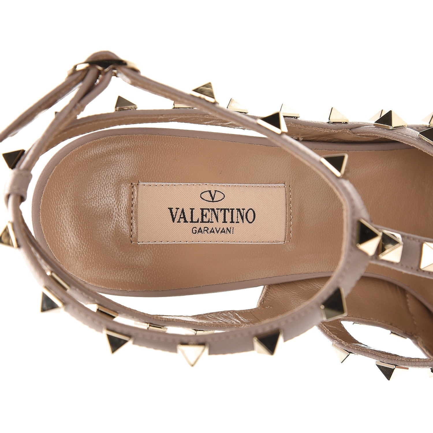 Valentino Garavani Nappa Rockstud Ankle Strap Pumps 40 Poudre 6 of 9