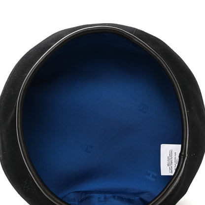 Hermes Cashmere Lambskin Saint Honore Beret 57 Black 7 of 8