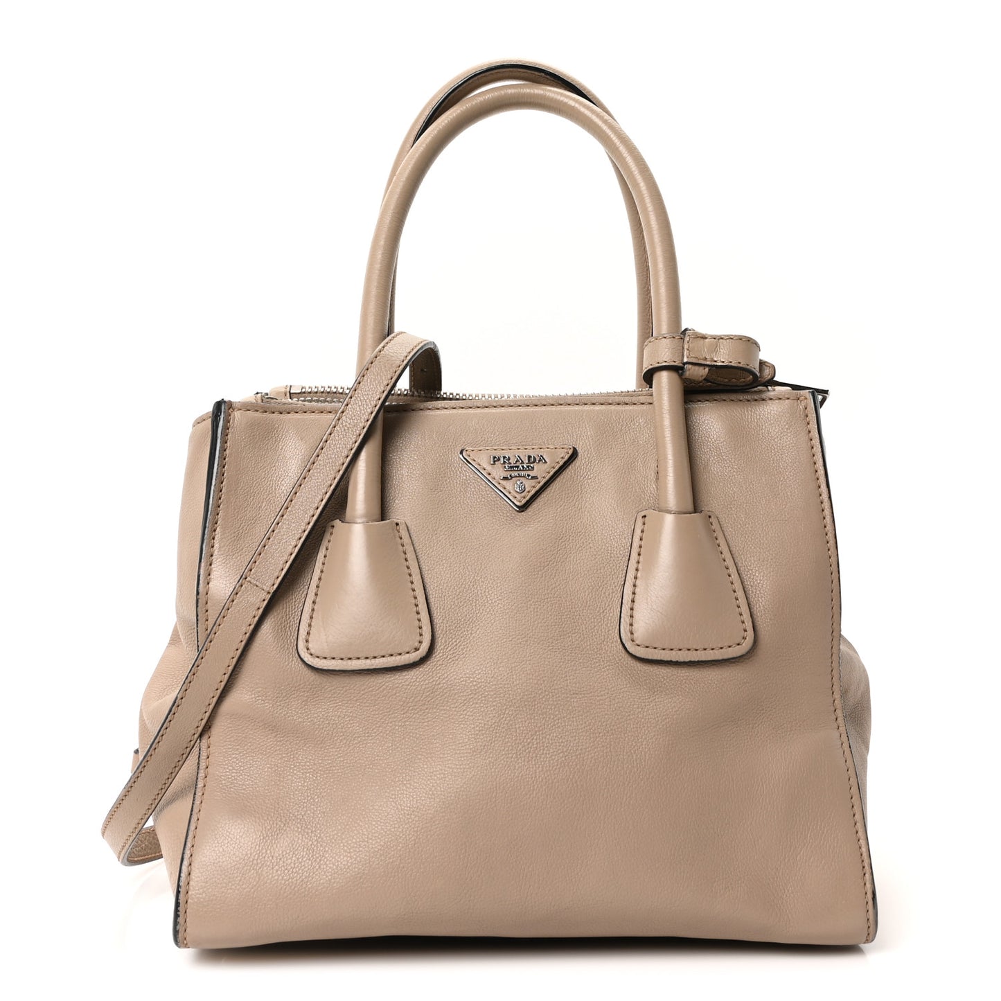 Glace Calf Twin Pocket Tote Quarzo