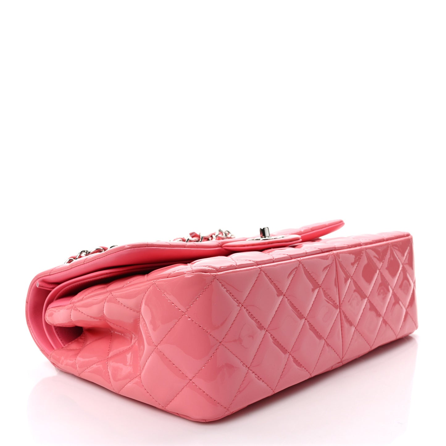 Patent Quilted Jumbo Double Flap Pink