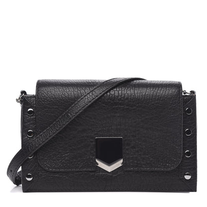 Jimmy Choo Grainy Calfskin Small Lockett Shoulder Bag Black 1 of 9
