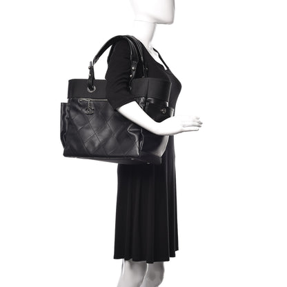 Chanel Coated Canvas Quilted Large Paris Biarritz Tote Black 2 of 14