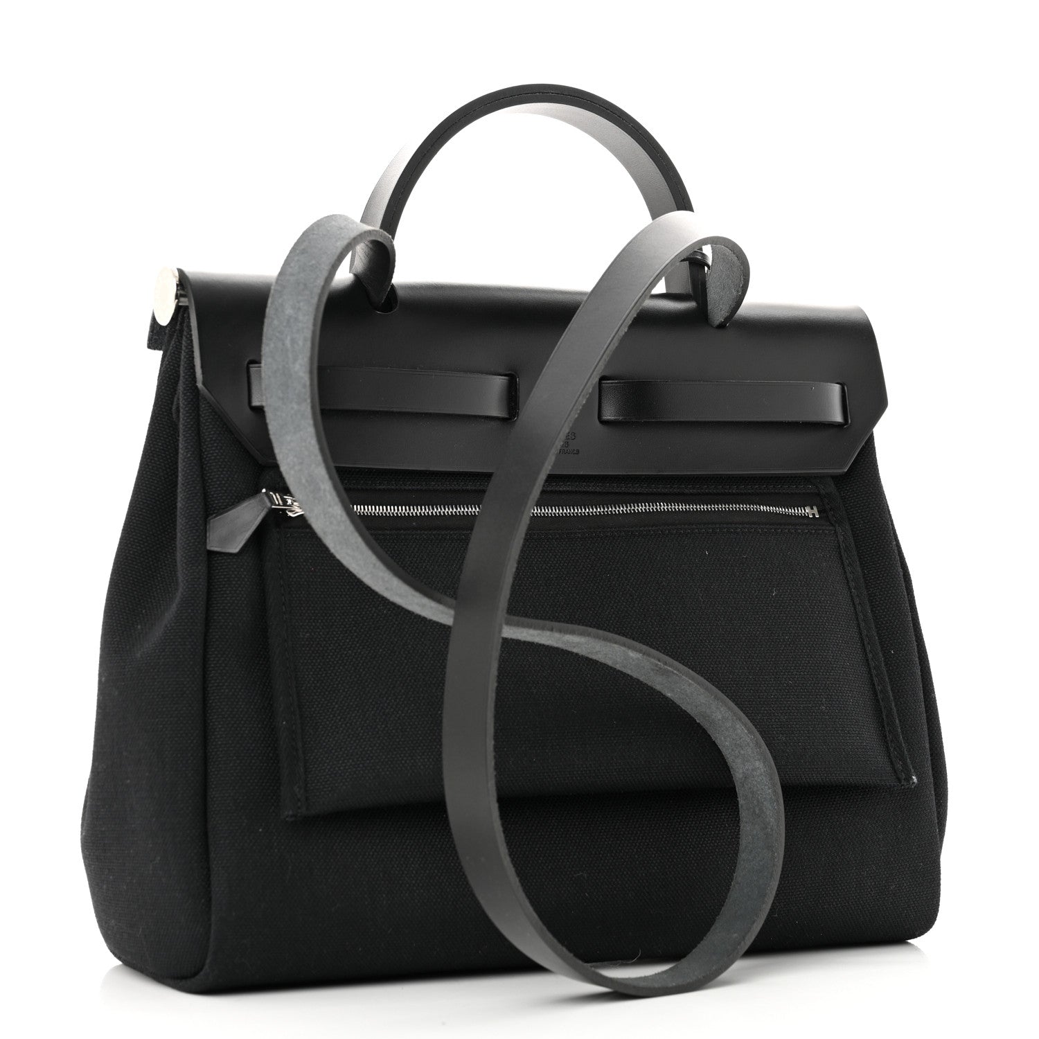 Hermes Military Toile Vache Hunter Herbag Zip Retourne 31 PM Black 4 of 14