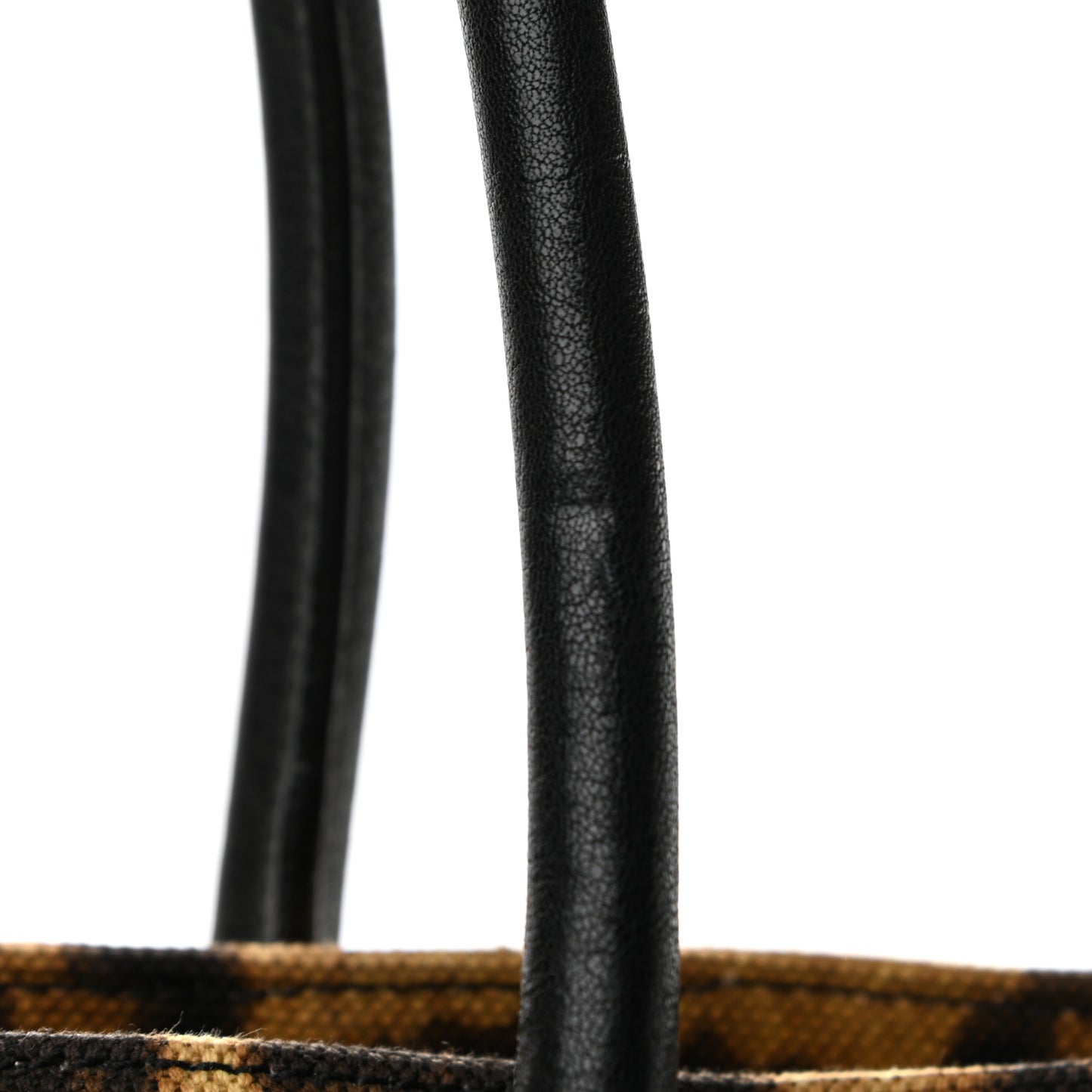 Canvas Calfskin Leopard Print Rive Gauche Noe Tote Natural Black