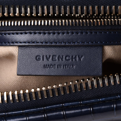 Givenchy Calfskin Crocodile Embossed Small Antigona Deep Blue 7 of 11