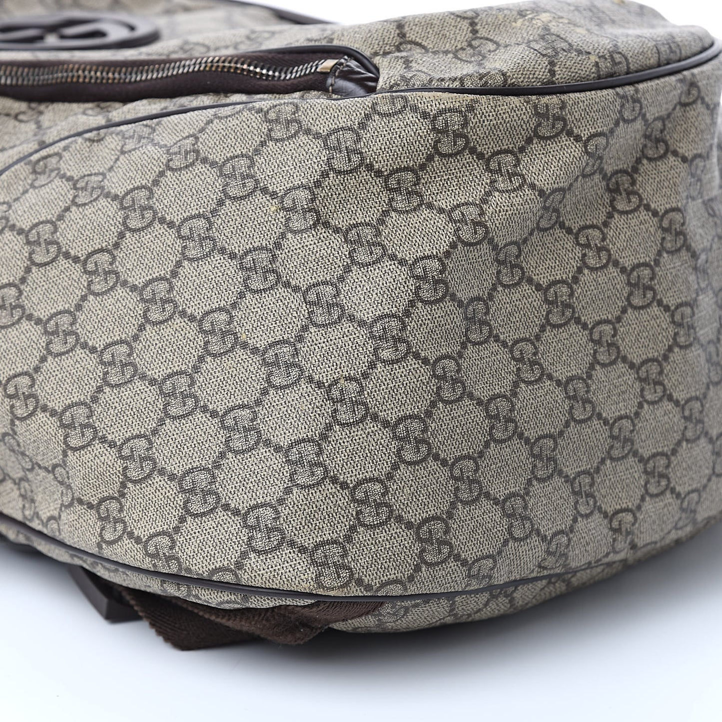 GG Plus Monogram Interlocking G Medium Backpack Dark Brown