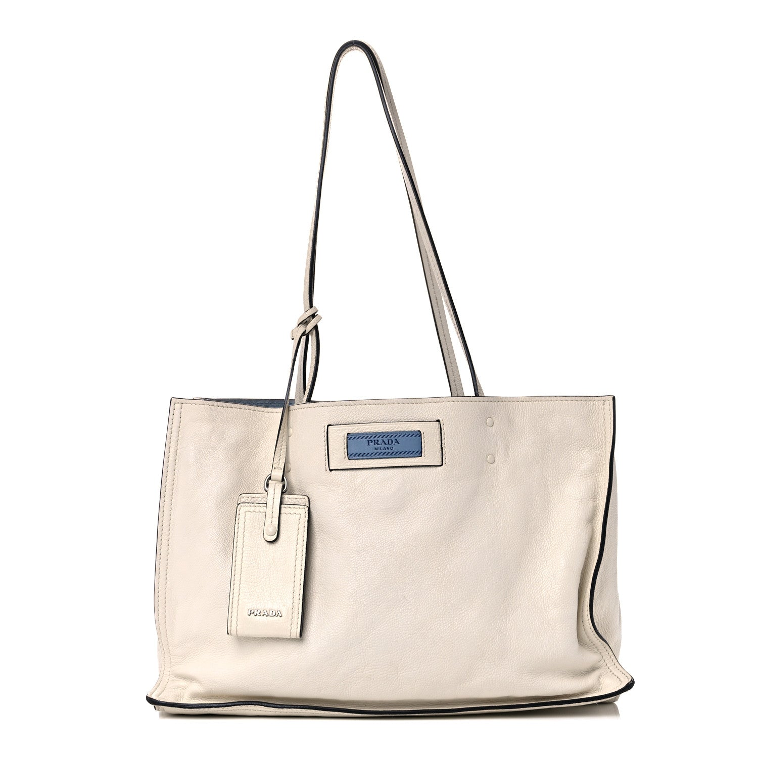 Prada Glace Calf Etiquette Tote Bianco Astra 1 of 15