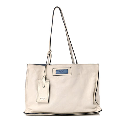 Prada Glace Calf Etiquette Tote Bianco Astra 1 of 15