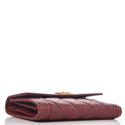 Chanel Caviar Quilted Medium Boy Flap Wallet Burgundy 4 of 9