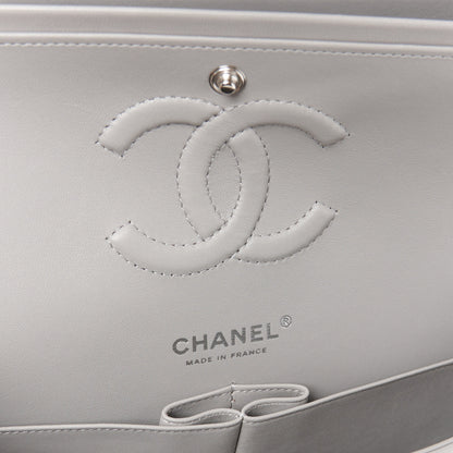 Chanel Lambskin Quilted Medium Double Flap Grey 6 of 12