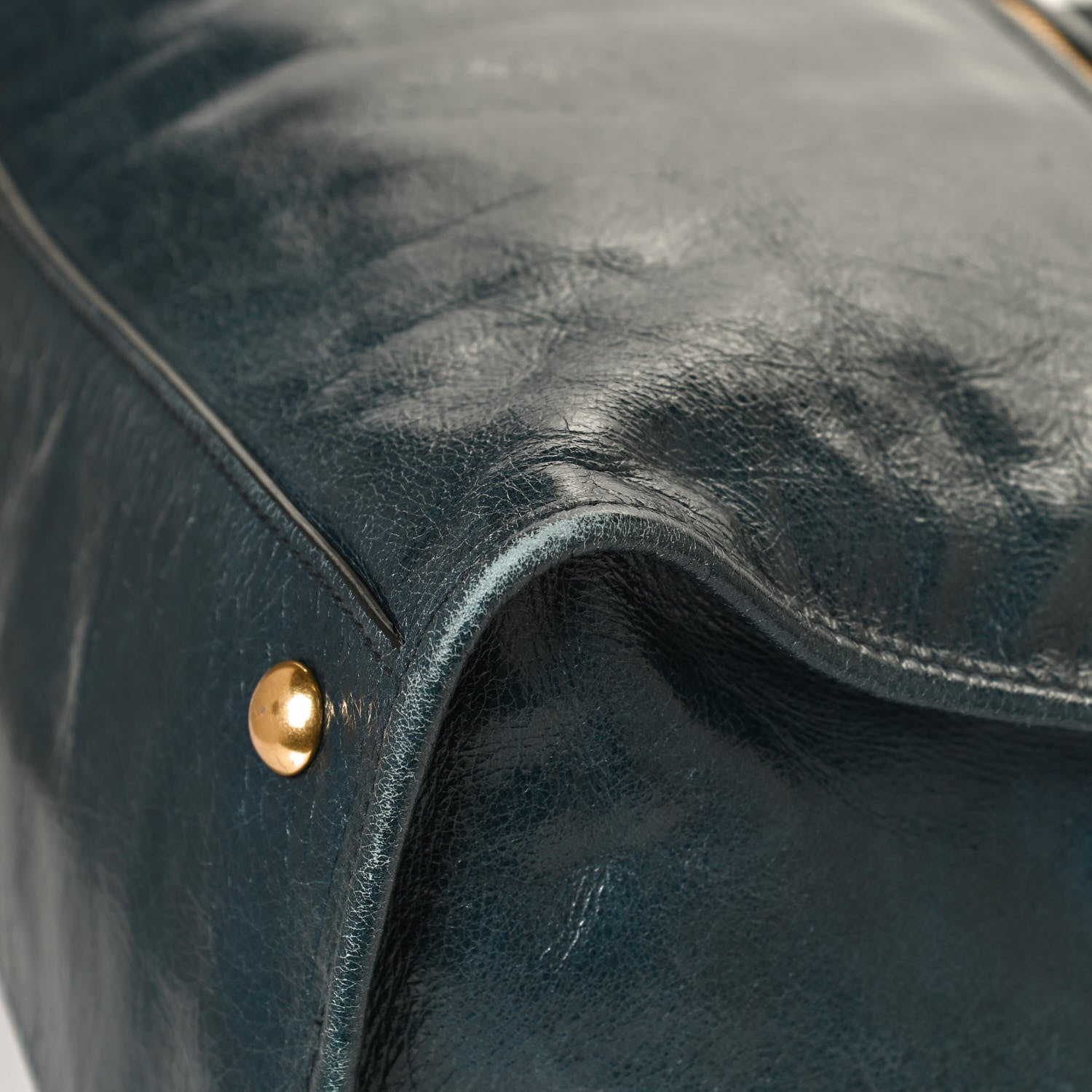 Miu Miu Vitello Shine Zip Tote Denim 11 of 12