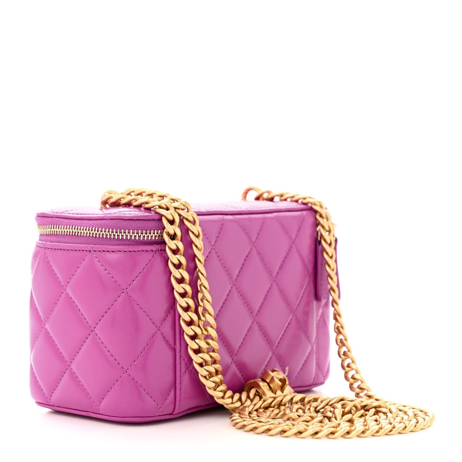 Chanel Lambskin Quilted Small Pillow Crush Vanity Case With Chain Purple 3 of 10