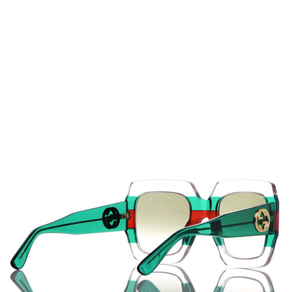 Gucci Square Web Frame GG0178S Sunglasses Green Red 4 of 7