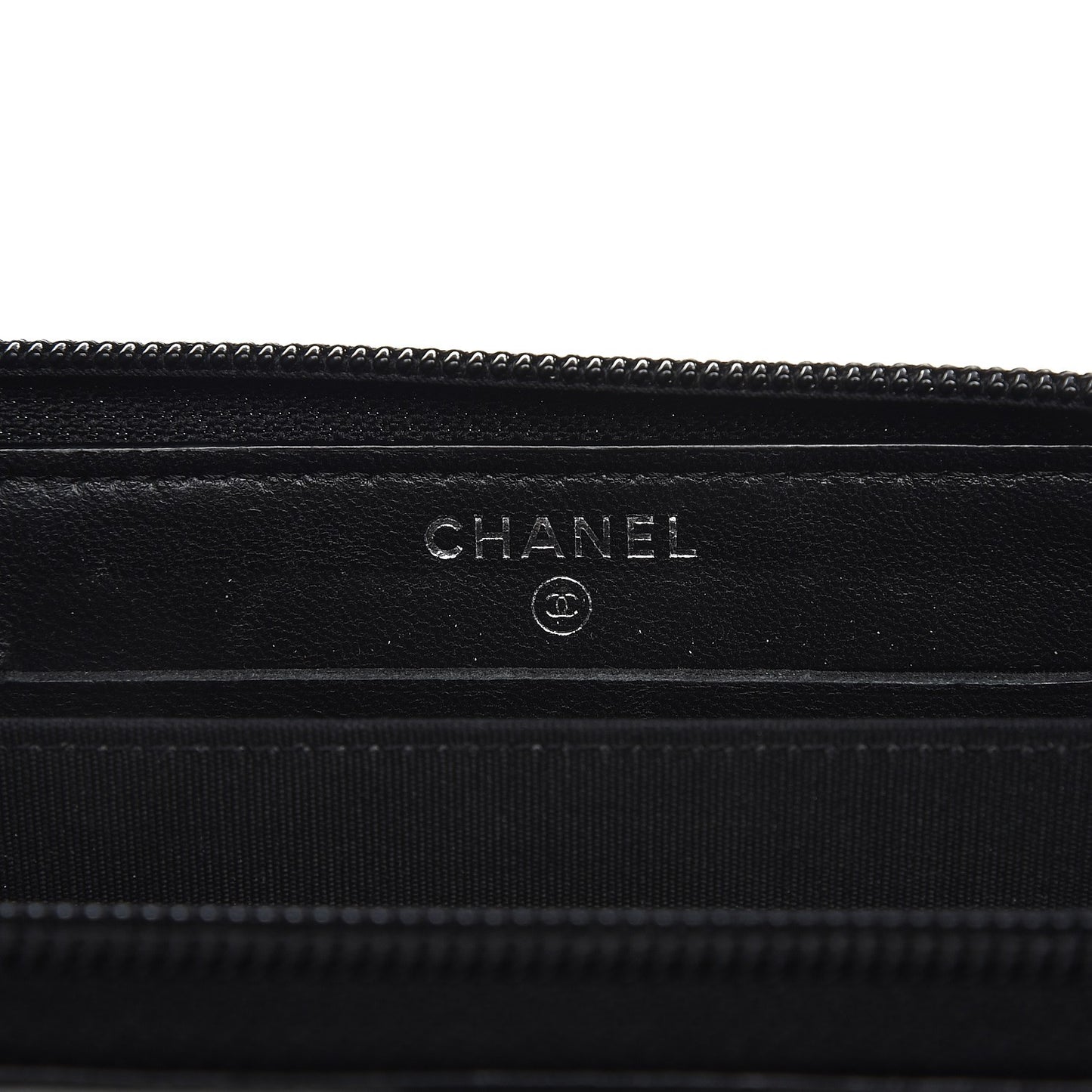 Lambskin Quilted Small Boy Zip Around Wallet Black
