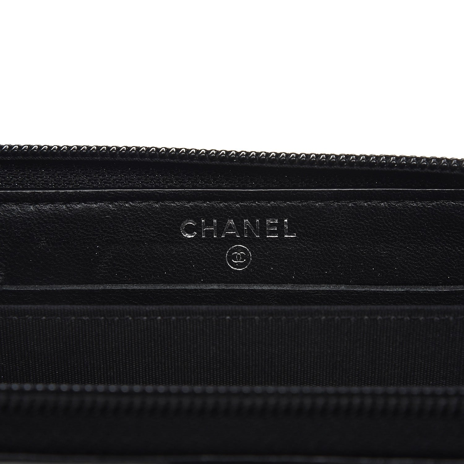 Chanel Lambskin Quilted Small Boy Zip Around Wallet Black 8 of 9