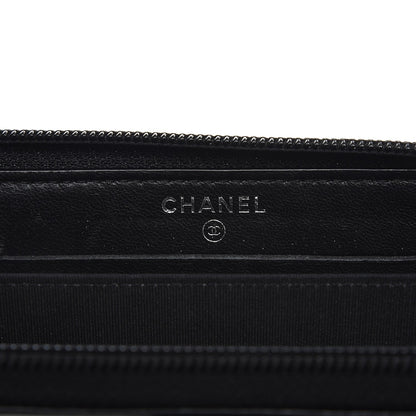 Chanel Lambskin Quilted Small Boy Zip Around Wallet Black 8 of 9