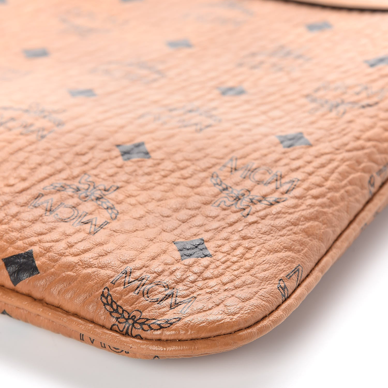 MCM Visetos Medium Stark Wristlet Pouch Cognac 9 of 9