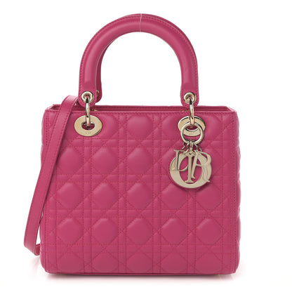 Christian Dior Lambskin Cannage Medium Lady Dior Fuchsia 1 of 12