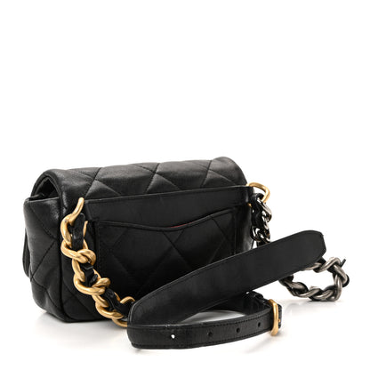 Chanel Goatskin Quilted Chanel 19 Waist Bag Black 4 of 19